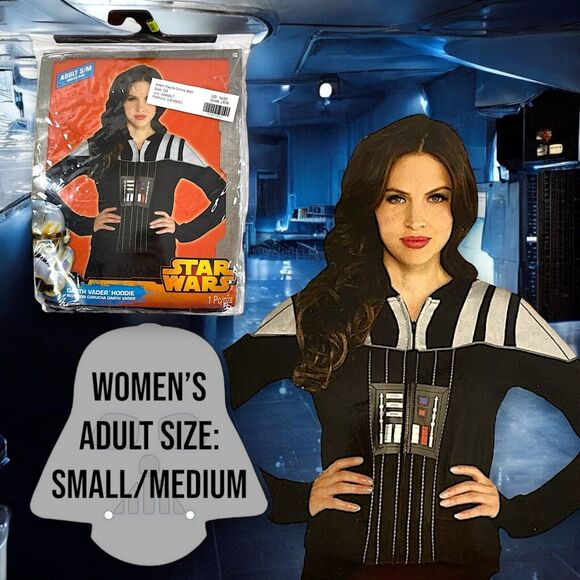 Disney Star Wars Darth Vader Fleece Costume Hoodie - WOMENS S/M (up to size 8) - Picture 13 of 13